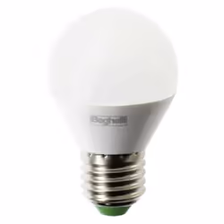 Lampadina SFERA SAVING LED Beghelli, con le seguenti caratteristiche: Potenza 5W Attacco E27 Luce fredda 6500K Classe energet ...