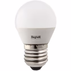 Modello SFERA tecnologia LED. Durata 15.000 ore Attacco E27 Potenza 5 W luce fredda* 6500 K 470 lumen