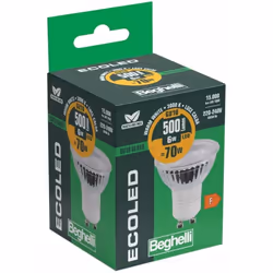 faretto glass gu10 6w 30g 500lm 3000k candele/lumen: 1000/500 watt: 6 attacco: gu10 luce: calda temp. colore k: 3000 dim. Øxl ...