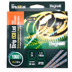 Striscia flessibile a LED 24V, autoadesiva professionale ad alta densità di LED (140/m) per un eccellente uniformità luminosa ...
