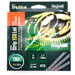 Strip ECOLed he Autoadesiva 5 Metri Alta Efficienza 140 LED/m 14.4W/m 24V 6500K