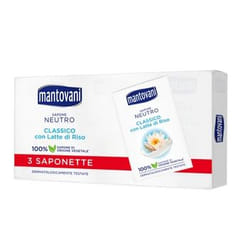 Mantovani NEUTRA CLASSICA CON LATTE DI RISO. 3 PEZZI 90 GRAMMI