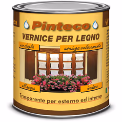 Pinteco è una vernice all’acqua di finitura trasparente lucida, satinata o opaca "effetto cerato", indicata per il trattament ...