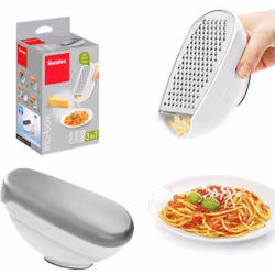 Grattugia Trio-Box con manico e coperchio. Dimensioni della confezione: 1 pezzo di qualità originale Metaltex