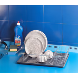 Metaltex COLONIA, Scolapiatti, Stand, Da tavolo, Stoviglie, Bicchieri, Nero, Acciaio inox, 480 mm