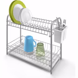 Scolapiatti a due piani Metaltex Scolapiatti a due piani smontabile con bacinella raccogli acqua e portaposate. Realizzato da ...