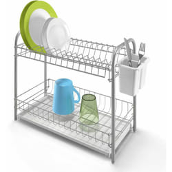 Metaltex - Scolapiatti a 2 Piani Smontabile Verticale da Appoggio Cucina