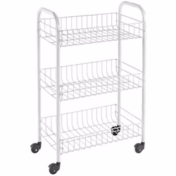 Carrello Siena con ruote Metaltex Carrello a 3 piani con ruote piroettanti Siena di Metaltex, facilmente spostabile in qualsi ...