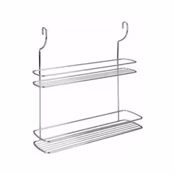 MENSOLA 2 PIANI PORTA SPEZIE CROMO LONARDO 35x9x38 CM MENSOLA 2 PIANI PORTA SPEZIE CROMO LONARDO 35x9x38 CM