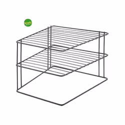 MENSOLA ANGOLARE Metaltex 2 PIANI cm25 X 25 NERO MATTO, marchio Metaltex,in filo di ferro con rivestimento Touch Therm, è ide ...