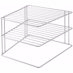 mensola angolare 2 piani palio Metaltex Mensola angolare a 2 piani di Metaltex realizzata in fil di ferro con doppio rivestit ...