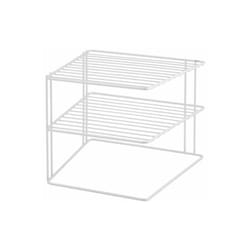Mensola Angolare - Bianco - 2 Piani - Metaltex