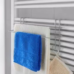 Mensola porta asciugamani per termoarredo in acciaio con rivestimento Polytherm Metallic grigio metallizzato L' appendi asciu ...