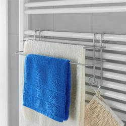 Metaltex - Porta asciugamani per termoarredo in acciaio rivestito con Polytherm grigio