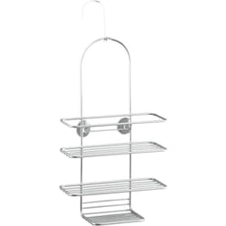 Metaltex - Reflex Supporto Doccia a 3 Piani, Filo Ferro, Grigio Metallizzato, 25x11x43/53 cm