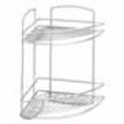 Metaltex Onda 2-Tier Corner Bathroom Shelf, Silver