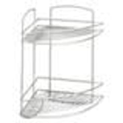 Metaltex Onda 2-Tier Corner Bathroom Shelf, Silver