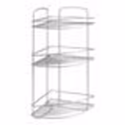 Metaltex Onda 3-Tier Corner Bathroom Shelf, Silver