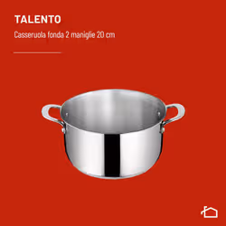 Lagostina Talento, Pentola con coperchio, acciaio inox, induzione e gas, 22 cm - Vista aggiuntiva 3