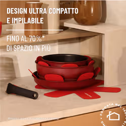 Lagostina Ingenio Rubino, Set padelle, Antiaderente, Manico rimovibile, Induzione e gas, 7 pz - Vista aggiuntiva 7
