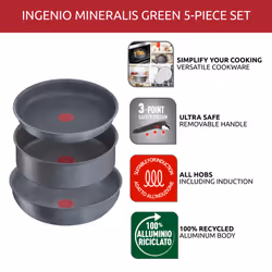 Lagostina 0121646000 Ingenio Mineralis Green, Set 5 pezzi - Vista aggiuntiva 6