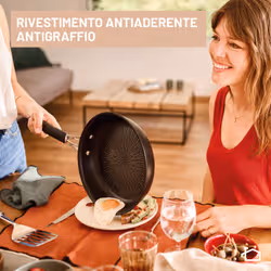 Lagostina Tempra®,Padella 28cm, rivestimento antiaderente Titanium, adatta all'induzione, manici rivettati, nero - Vista aggiuntiva 2