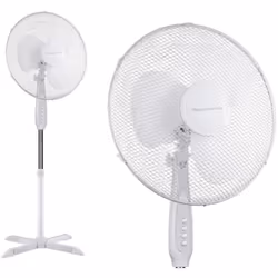 3 Velocità 3 pale Ø40cm Funzione oscillazione Griglia a nido dape Alimentazione: 220-240V ~ 50Hz Potenza: 40W Colore: bianco