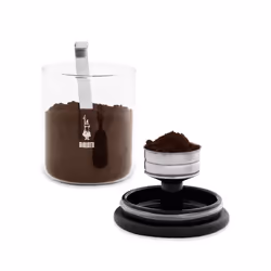 Bialetti DCDESIGN07 recipiente Rotondo Vetro Nero, Trasparente