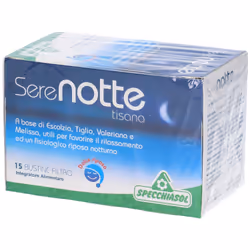 Specchiasol Tisana Serenotte è una tisana naturale utile per favorire il rilassamento ed il sonno, per chi ha qualche problem ...