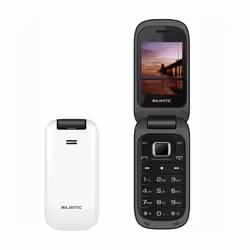 New Majestic TLF Lucky 48 Flip UMTS, A conchiglia, SIM singola, 6,1 cm (2.4"), 1,3 MP, 820 mAh, Bianco
