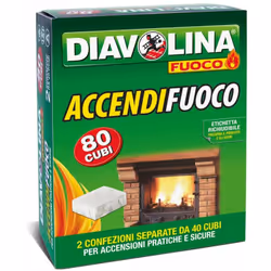 Diavolina 80 Cubi Accendifuoco per Legno e Carbonella. Acquistalo subito da CFadda e ricevilo comodamente a casa.