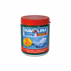 DIAVOLINA BIO FOSSE Diavolina bio fosse,pulisce le fosse biologiche eliminando gli spurghi.Barattolo di 12 bustine da 25 gr c ...