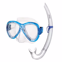 SEAC Ischia, Adulto, Mezza maschera facciale, Snorkeling, Vetro temperato, Policarbonato, Silicone, Blu, Trasparente