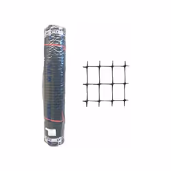 Rete estrusa in plastica a fili tondi e sottili Maglia rettangolare mm 21x34 Colore nero Adatta per gabbie, voliere, recinzio ...