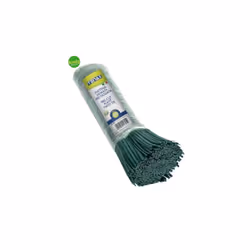 Filo in ferro ricoperto in PVC di colore verde, pretagliato da 20 cm Disponibili in mazzo da 1000 pezzi.