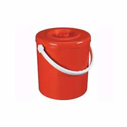 Contenitore con coperchio agganciabile e chiusura di sicurezza. Manico rigido resistente, pratico, conveniente. Facile da pul ...