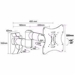 nuovaVideosuono LCD25 Supporto TV a parete 106,7 cm (42") Nero