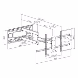 nuovaVideosuono 24LU092 Supporto TV a parete 2,03 m (80") Nero - Vista aggiuntiva 6