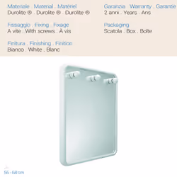 Specchio 56x68 Cm con 3 luci mod. Linea