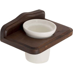 Metaform - Porta spazzolini accessori bagno arte povera in legno e ceramica mod. Mathilde