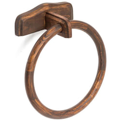 Metaform - Porta asciugamani ad anello a parete stile arte povera in legno bagno mod. Mathilde