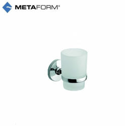 Metaform - Porta bicchiere one 745 in ottone cromato e vetro con tasselli bagno