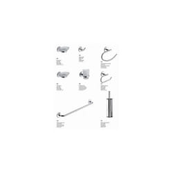 Metaform - Kit 8 accessori bagno in ottone cromato e vetro one art 757