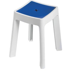 Sgabello da Bagno per Doccia Contenitore in Resina Portaoggetti Keope Metaform - Colore: Blu