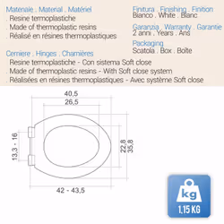 Sedile Wc Copriwater Copriasse Bianco mod. Airbag