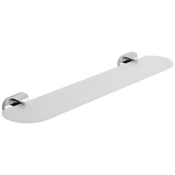 Mensola bagno 60 cm in vetro satinato e metallo fissaggio a parete mod. Louise