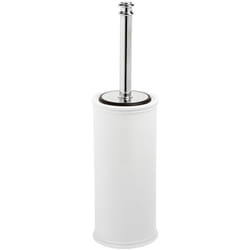 Metaform - Porta scopino da terra Bianco Cromo in Ottone cromato e porcellana Mod. Impero
