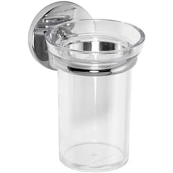 Metaform - Porta spazzolini da parete Cromo in Acciaio cromato e san Mod. One duo cromo