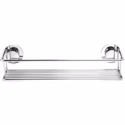 Mensola NEW Crome 2.0; In acciaio cromato e resine termoplastiche; Dimensioni 12,5 x 42,5 x 9,7 centimetri; Da attaccare al m ...