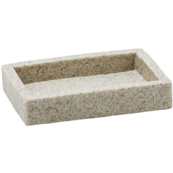 Metaform - Porta sapone da appoggio sabbia in poliresina piattino sapone mod. Syl